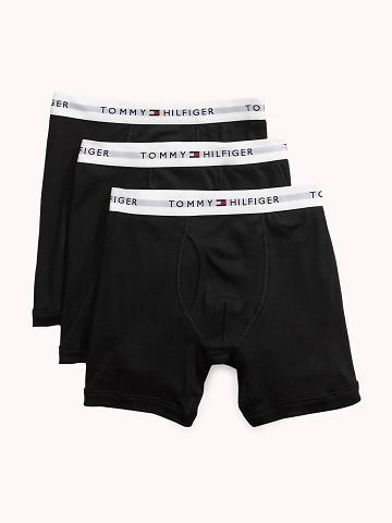 Férfi Tommy Hilfiger Classic cotton boxer brief 3pk Boxer Briefs Fekete | HU 1358YXF